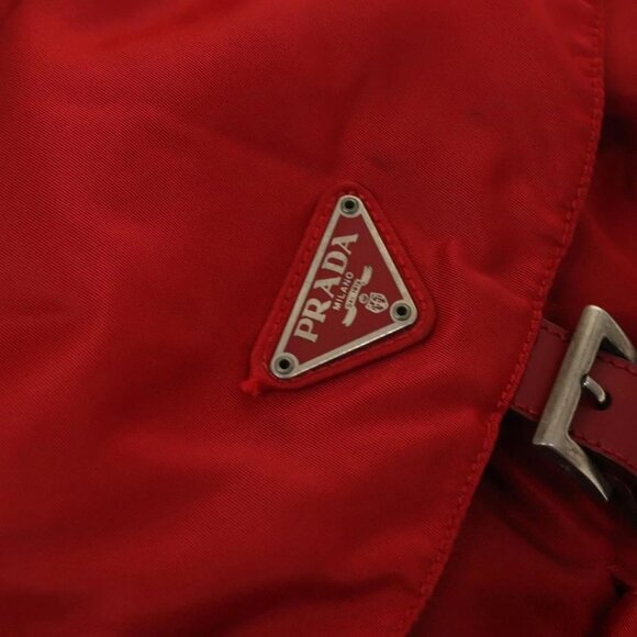 PRADA Backpack Nylon Silver Red Auth - Picture 7 of 16